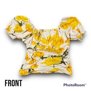 Ruched Floral Top